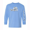 Ski Like A Girl Girls Long Sleeve T-Shirt Carolina Blue Paisley