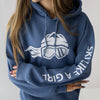 Ski Like A Girl Womens Hoodie Indigo Blue