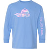 Ski Like A Girl Girls Long Sleeve T-Shirt Carolina Blue Cotton Candy