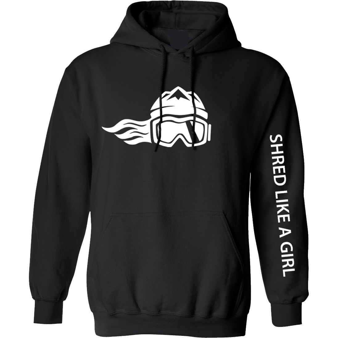 Shred Like A Girl Womens Hoodie Black White Logo 