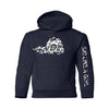 Ski Like A Girl Girls Hoodie Navy Blue Paisley