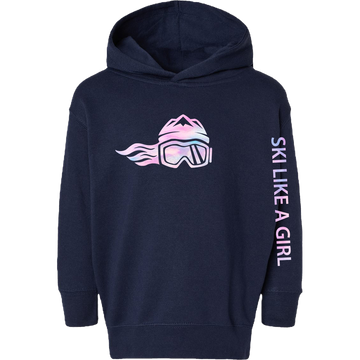 Ski Like A Girl Toddler Hoodie Cotton Candy