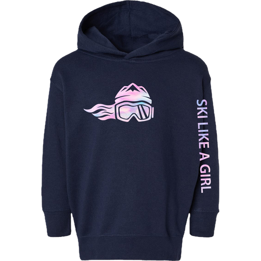 Ski Like A Girl Toddler Hoodie Cotton Candy