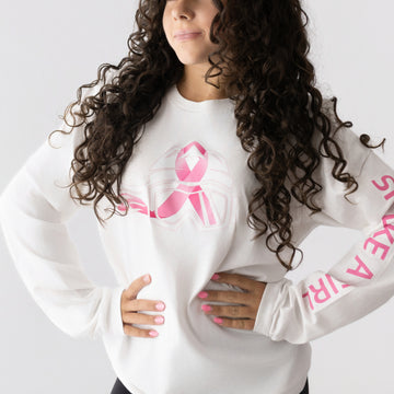 Ski Like A Girl Womens Breast Cancer Awareness Long Sleeve T-Shirt
