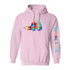 Ski Like A Girl Womens Hoodie Light Pink Tie-Dye