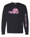 Ski Like A Girl Womens Long Sleeve T-Shirt Black Paisley