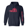 Ski Like A Girl Womens Hoodie Navy Blue Paisley