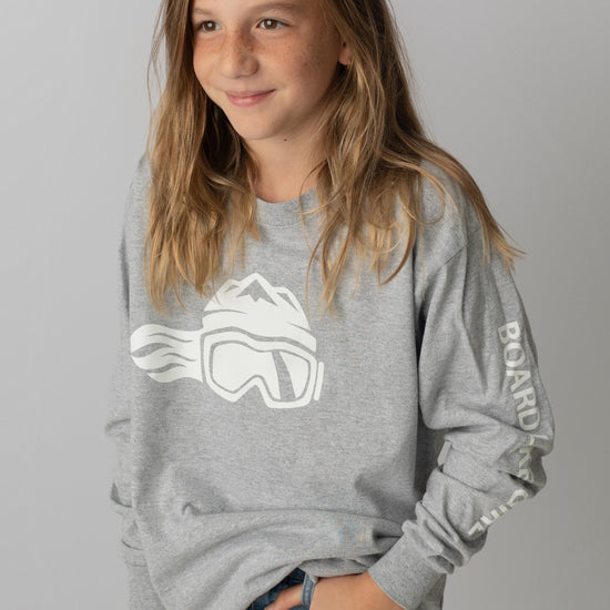 Board Like A Girl Girls Long Sleeve T-Shirt Grey 