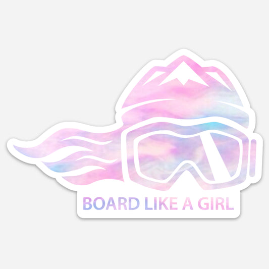 Board Like A Girl Sticker Cotton Candy (5” or 3”) 
