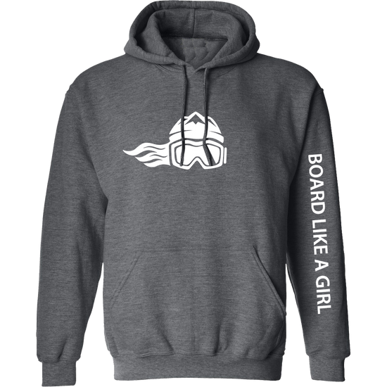 Board Like A Girl Womens Hoodie Dark Grey 