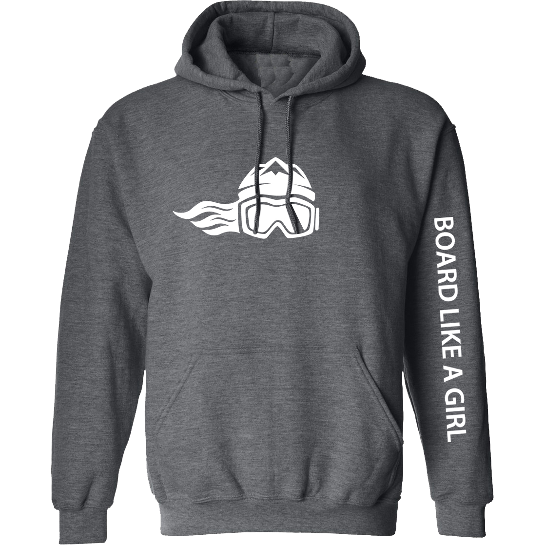 Board Like A Girl Womens Hoodie Dark Grey 
