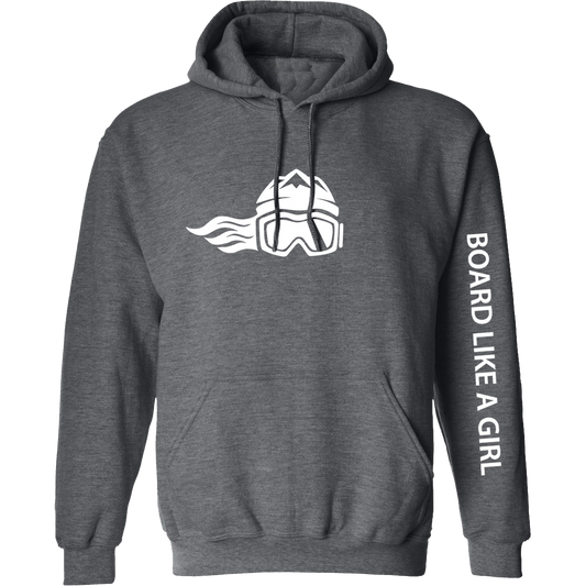 Board Like A Girl Womens Hoodie Dark Grey 