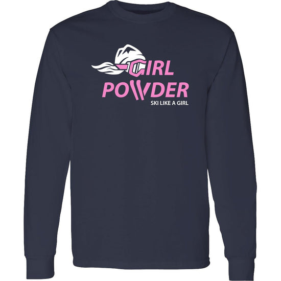 Girl Powder Womens T-Shirt Navy - Ski Like A Girl
