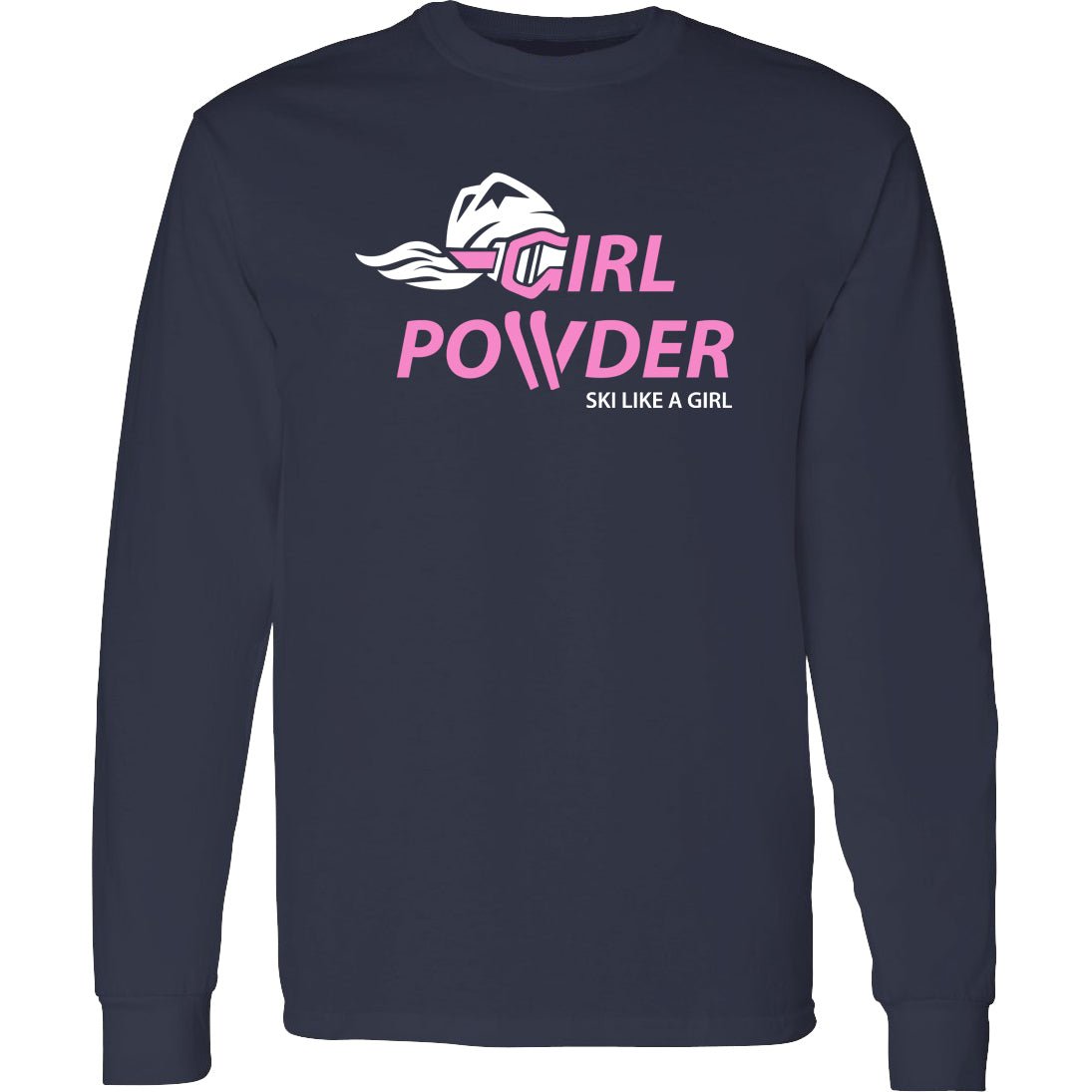 Girl Powder Womens T-Shirt Navy - Ski Like A Girl