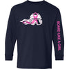 Girls Snowboard Breast Cancer Awareness Long Sleeve T-Shirt - Ski Like A Girl