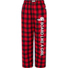 Girls Snowboard Flannel Pajama Pants Red Plaid - Ski Like A Girl