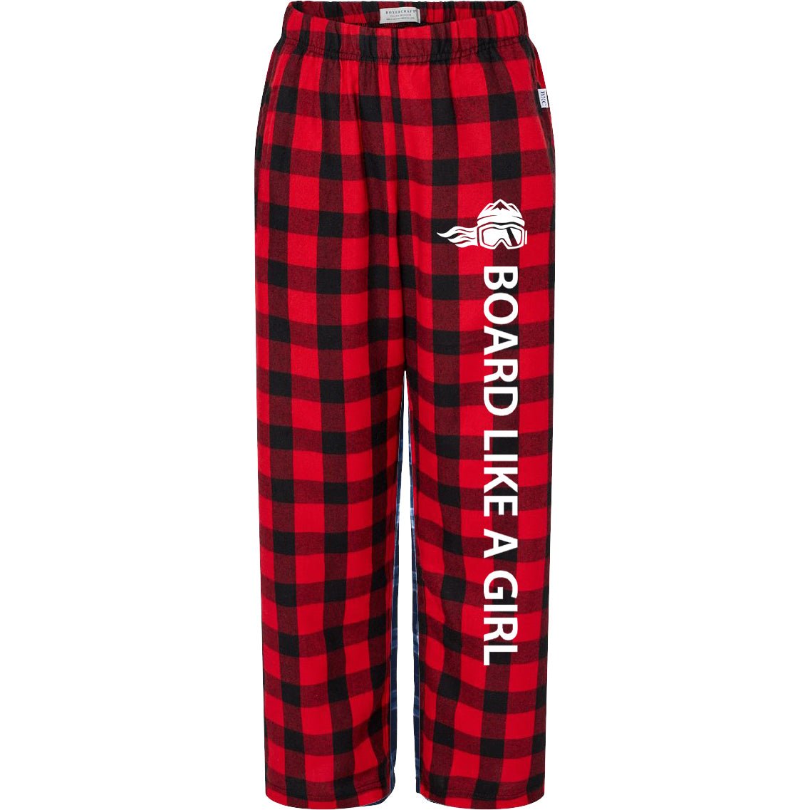 Girls Snowboard Flannel Pajama Pants Red Plaid - Ski Like A Girl