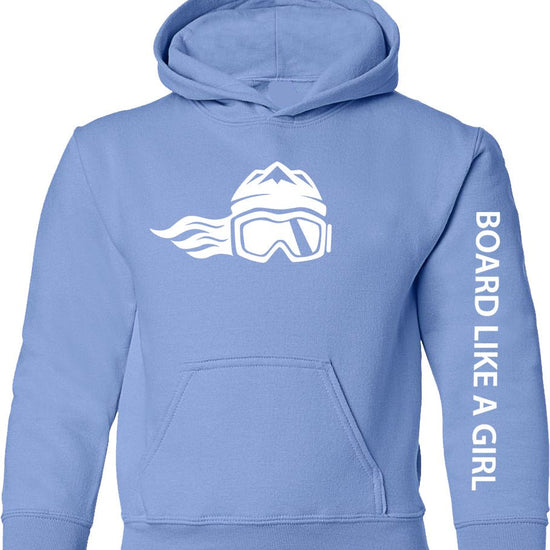Girls Snowboard Hoodie Carolina Blue (Overstock) - Ski Like A Girl