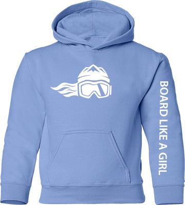 Girls Snowboard Hoodie Carolina Blue (Overstock) - Ski Like A Girl