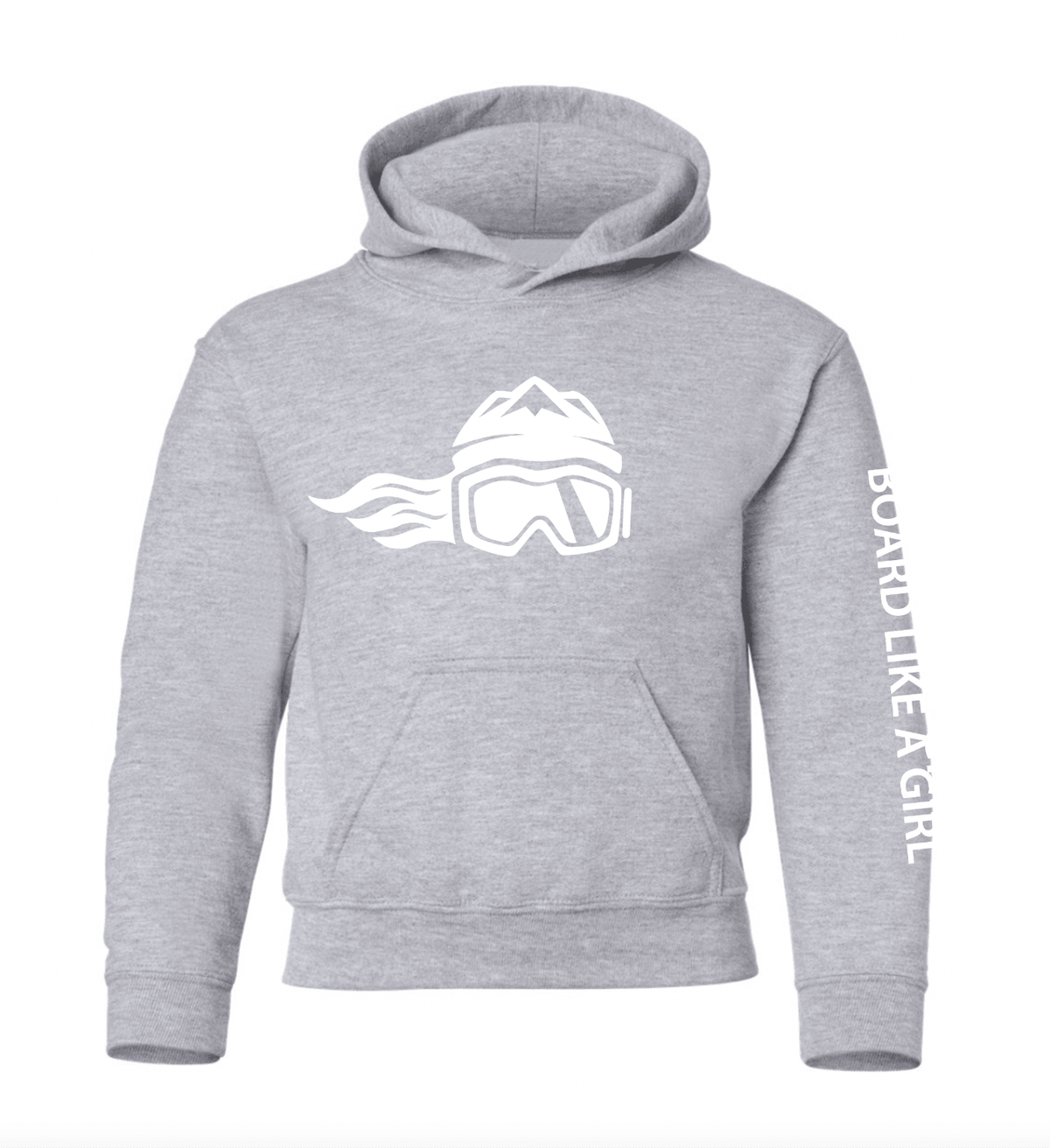 Girls Snowboard Hoodie Grey - Ski Like A Girl
