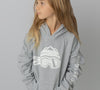 Girls Snowboard Hoodie Grey - Ski Like A Girl