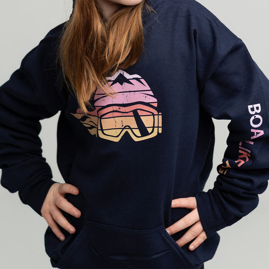 Girls Snowboard Hoodie Retro Sunset (Overstock) - Ski Like A Girl