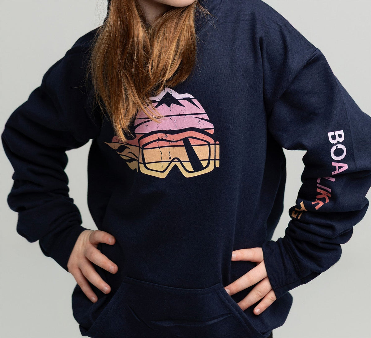 Girls Snowboard Hoodie Retro Sunset (Overstock) - Ski Like A Girl