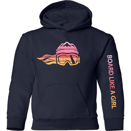 Girls Snowboard Hoodie Retro Sunset (Overstock) - Ski Like A Girl