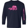 Girls Snowboard Long-Sleeve T-Shirt Navy Pink Camo - Ski Like A Girl