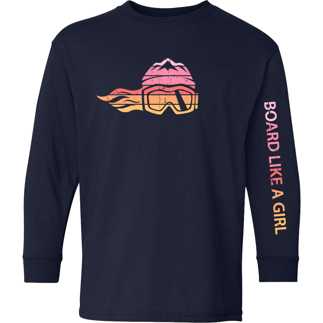 Girls Snowboard Long-Sleeve T-Shirt Retro Sunset (Overstock) - Ski Like A Girl
