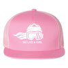 Ski Like A Girl Trucker Hat Pink