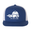 Ski Like A Girl Trucker Hat Royal Blue