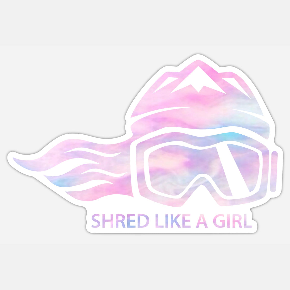 Shred Like A Girl Sticker Cotton Candy (5" or 3") - Ski Like A Girl