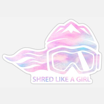 Shred Like A Girl Sticker Cotton Candy (5" or 3") - Ski Like A Girl