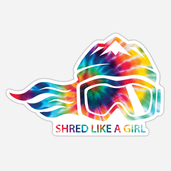 Shred Like A Girl Sticker Tie-Dye (5" or 3") - Ski Like A Girl