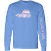 Ski Like A Girl Womens Long Sleeve T-Shirt Carolina Blue Cotton Candy