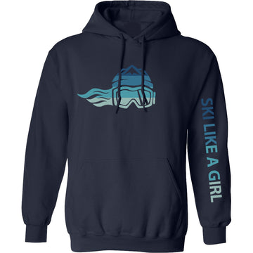Ski Like A Girl Womens Hoodie Winter Ice