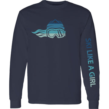 Ski Like A Girl Womens Long Sleeve T-Shirt Winter Ice