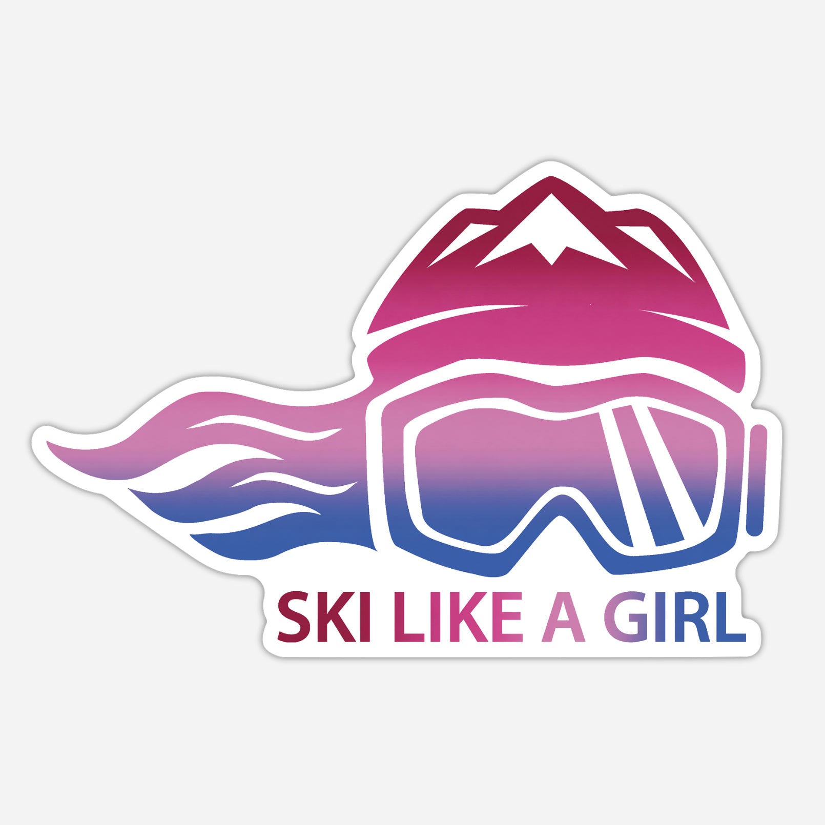 Ski Like A Girl Sticker Aurora