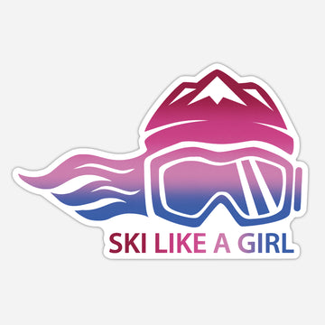 Ski Like A Girl Sticker Aurora