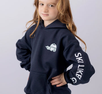 Ski Like A Girl Girls Classic Hoodie - Ski Like A Girl