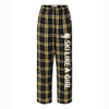 Ski Like A Girl Girls Flannel Pajama Pants Black Gold - Ski Like A Girl