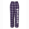 Ski Like A Girl Girls Flannel Pajama Pants Purple White - Ski Like A Girl