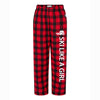 Ski Like A Girl Girls Flannel Pajama Pants Red Plaid - Ski Like A Girl