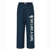Ski Like A Girl Girls Flannel Pajama Pants Tartan - Ski Like A Girl