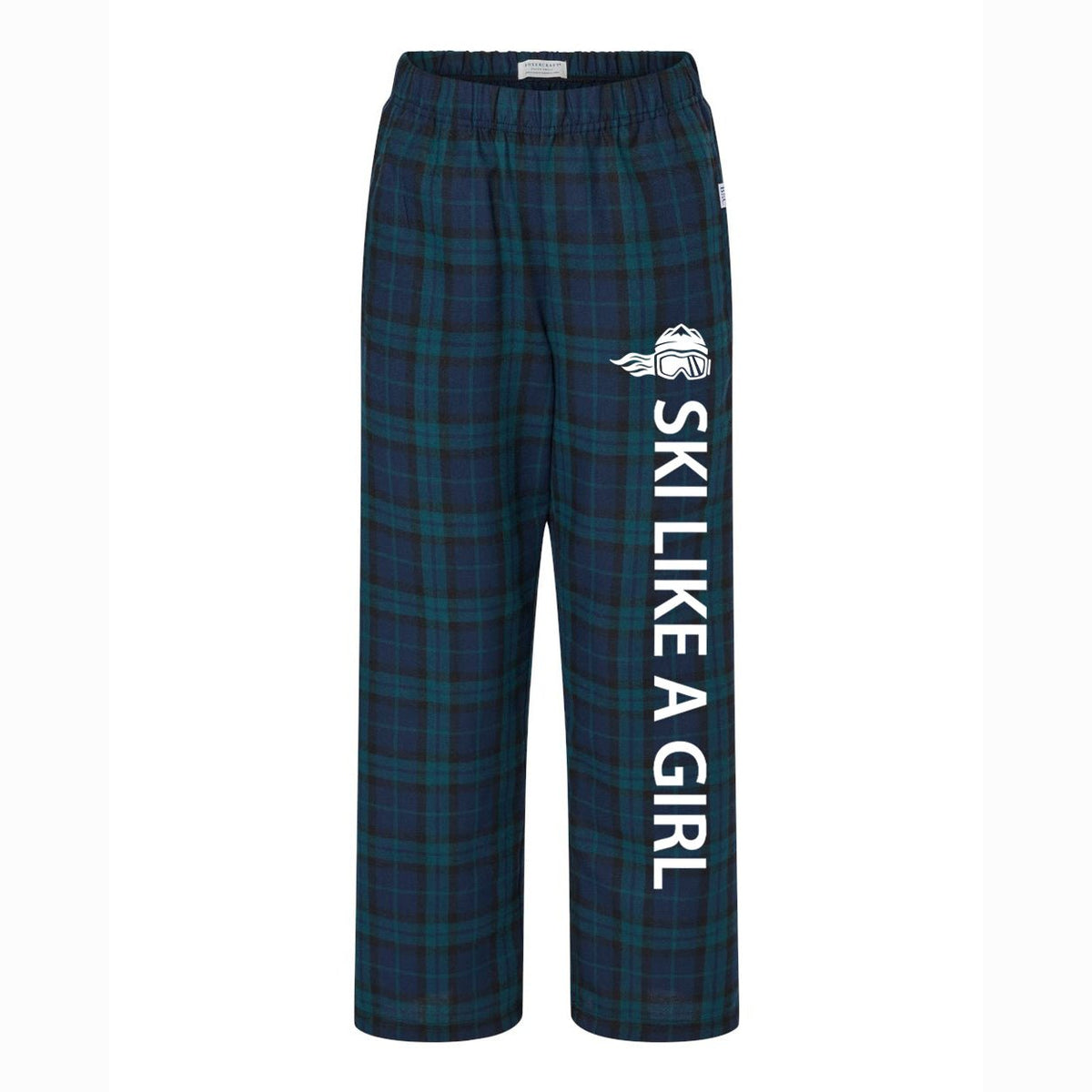 Ski Like A Girl Girls Flannel Pajama Pants Tartan - Ski Like A Girl
