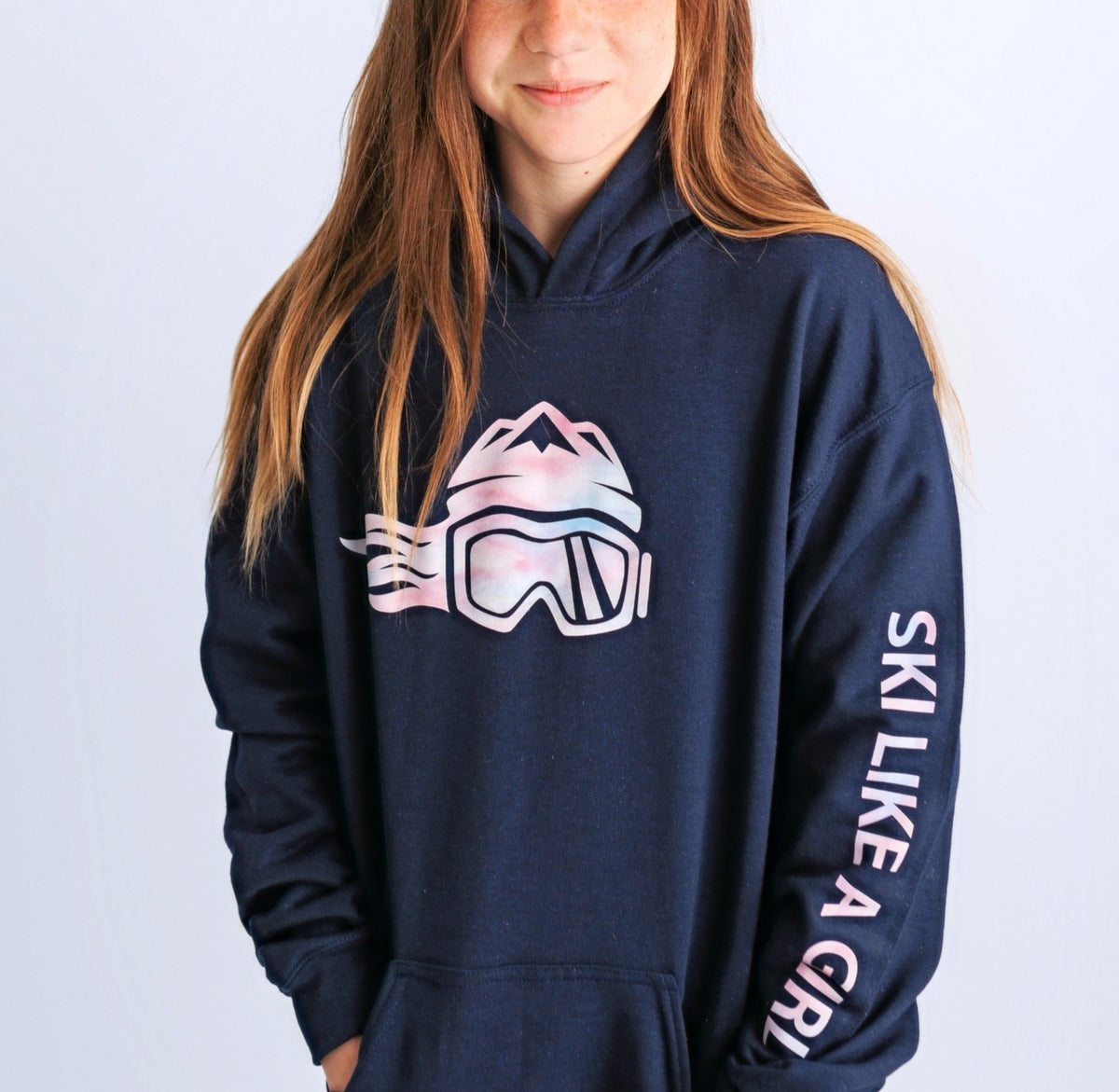 Ski Like A Girl Girls Hoodie Cotton Candy - Ski Like A Girl