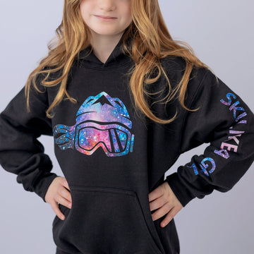 Ski Like A Girl Girls Hoodie gALEXy - Ski Like A Girl