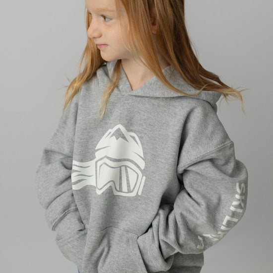 Ski Like A Girl Girls Hoodie Grey - Ski Like A Girl