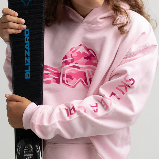 Ski Like A Girl Girls Hoodie Pink Camo - Ski Like A Girl
